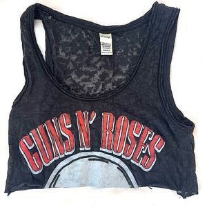 Guns N’ Roses cropped burnout graphic tank